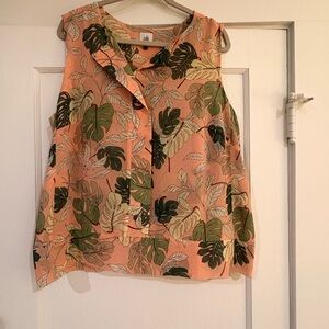 CABI Women’s Sleeveless Tropical Print Top - Pink Green